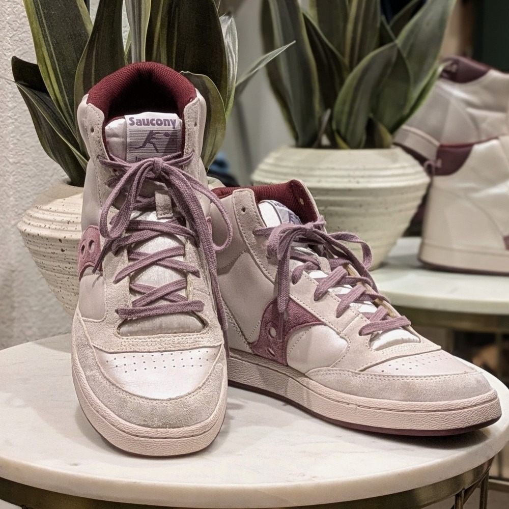 Saucony Jazz Court High Satin Plum Sneakers Women's 11/Men's 9.5 VNDS Retro